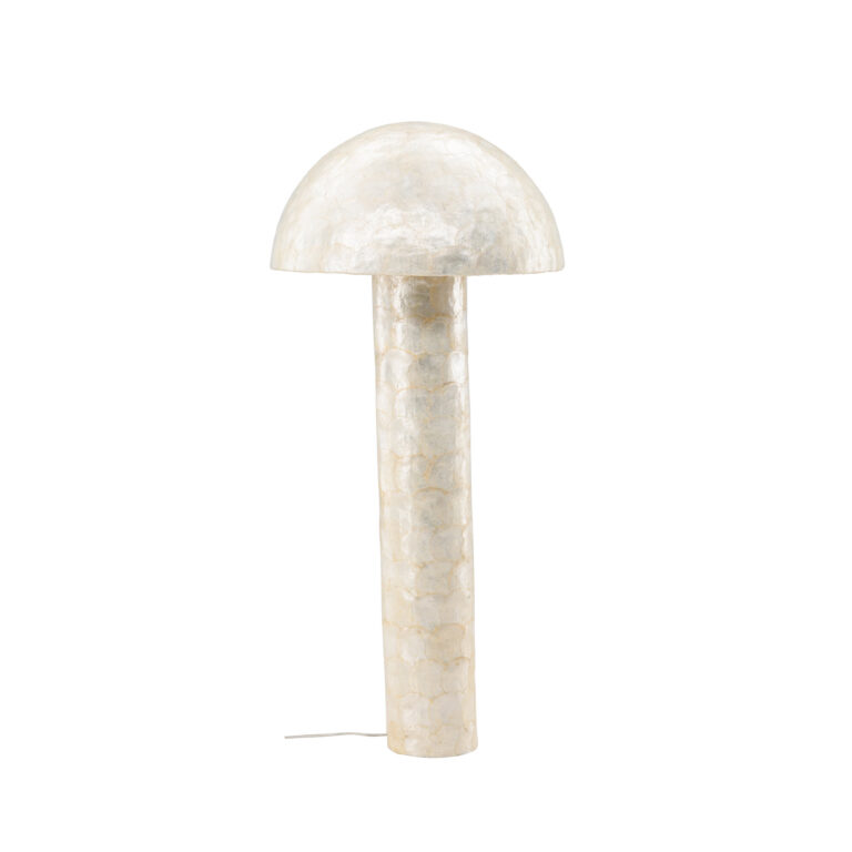 VIND COLLECTION Lindön gulvlampe - lysegrå capiz