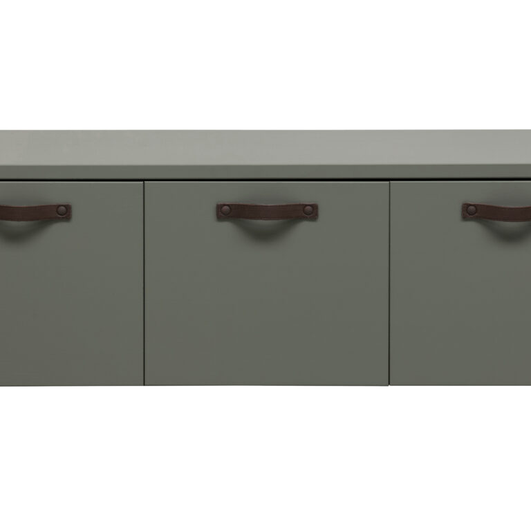 VTWONEN Stage Bunk børnebænk, ekskl. pude, m. 3 skuffer - grøn sæbetone fyrretræ (120x50)