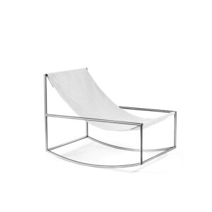 Valerie Object Rocking Lænestol Rustfri Stål/Hvid