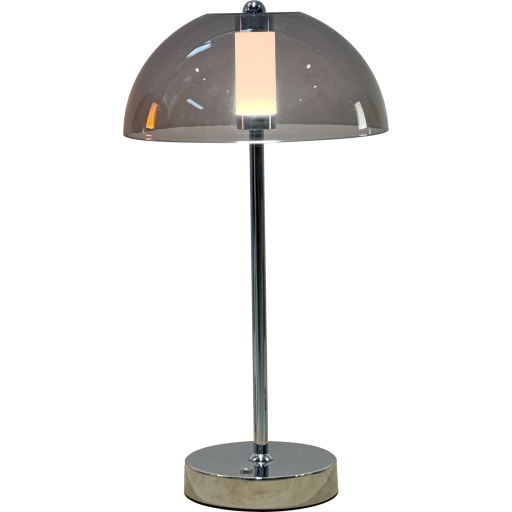 Veli Line Shade genopladelig bordlampe, røgfarvet