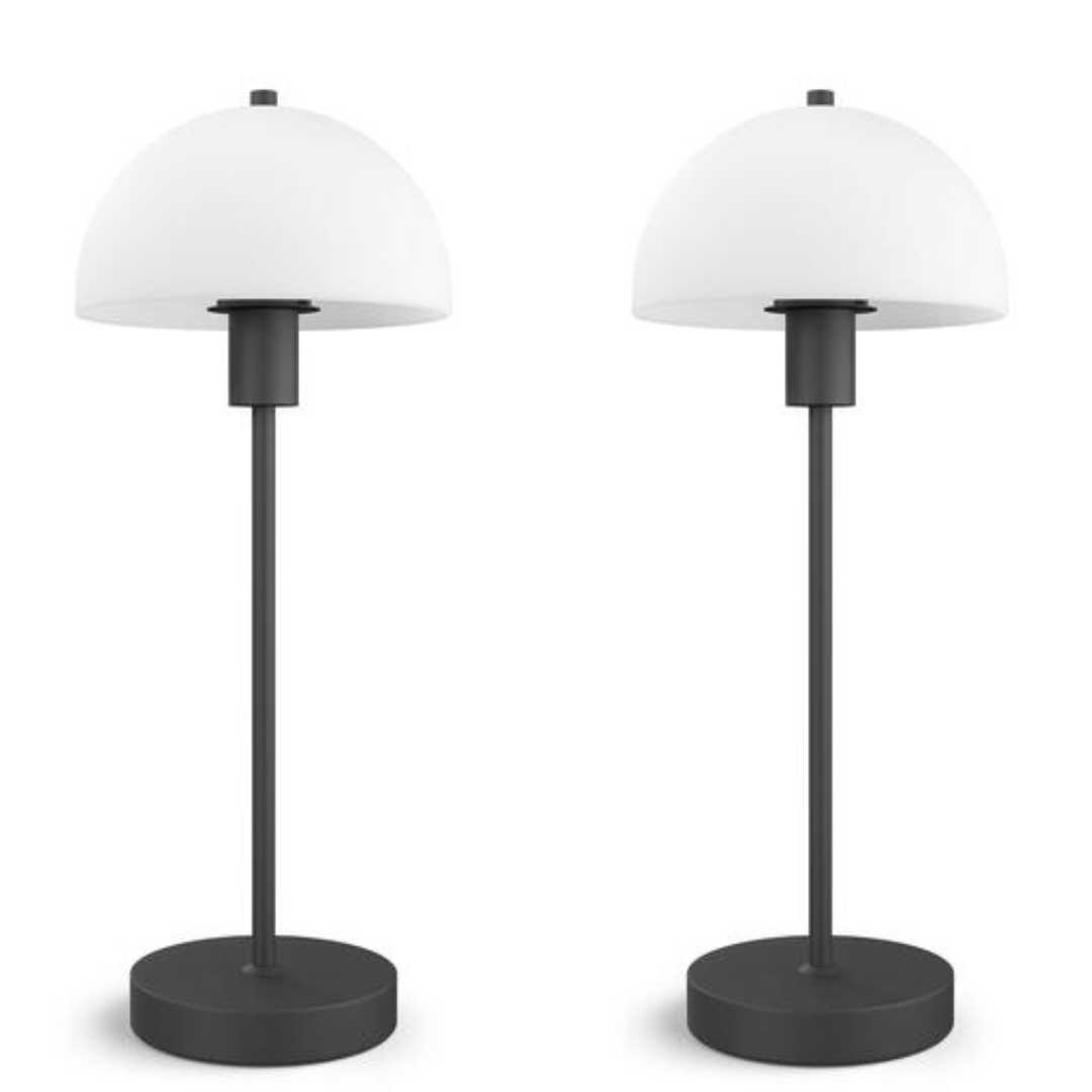 Vienda 2 stk - Glas/ Sort - Bordlampe - Herstal