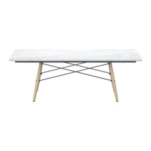 Vitra Eames Sofabord Rektangulært Hvid Marmor/Honningfarvet Ask