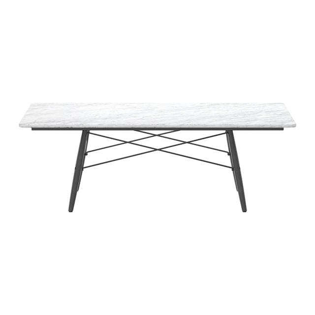 Vitra Eames Sofabord Rektangulært Hvid Marmor/Sort Ask