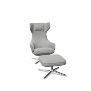Vitra Grand Repos Lænestol Med Ottoman Cosy 2 Pebble Grey/Krom