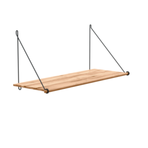 WE DO WOOD Loop Shelf væghylde, m. Black Mounting Bracket - natur bambus og sort stål