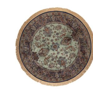 WHITE LABEL LIVING Raz gulvtæppe, rund - grøn og multifarvet viskose (Ø160)