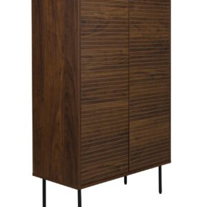 WHITE LABEL LIVING Stripes skab, m. 2 låger og 3 hylder - brun MDF og jern