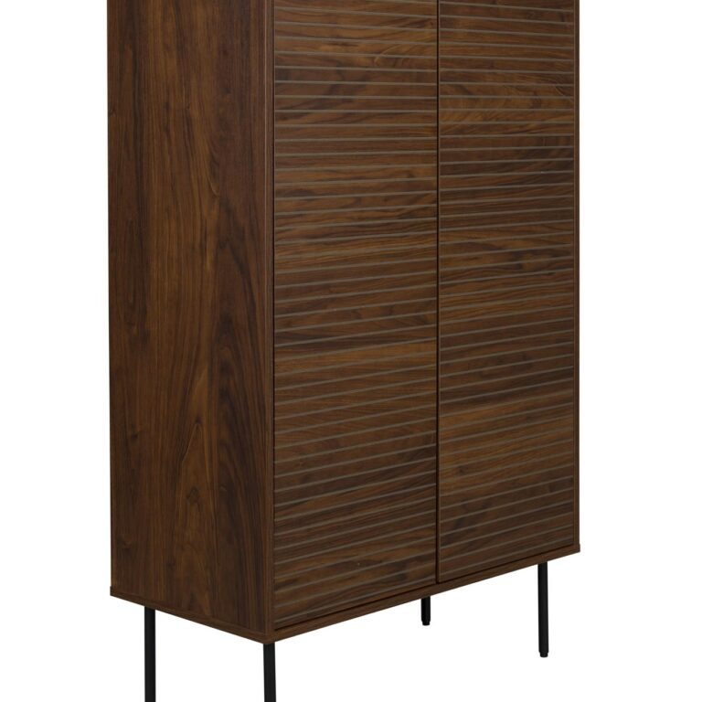 WHITE LABEL LIVING Stripes skab, m. 2 låger og 3 hylder - brun MDF og jern