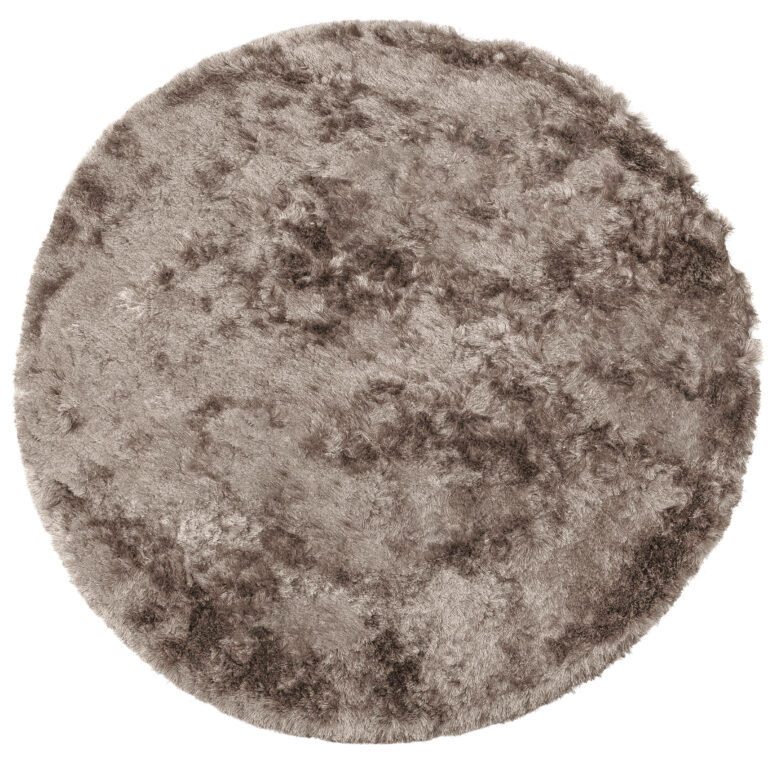 WOOOD Collection gulvtæppe, rund - nougat polyester (Ø200)