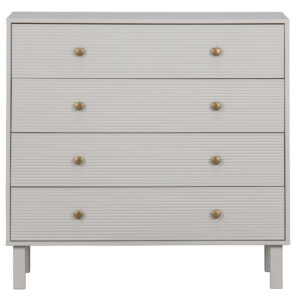 WOOOD Madu kommode, m. 4 skuffer - skygrå fyrretræ og metal