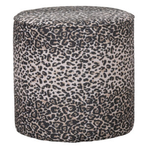 WOOOD Megan Round Puf High Panther Print 46xØ46cm