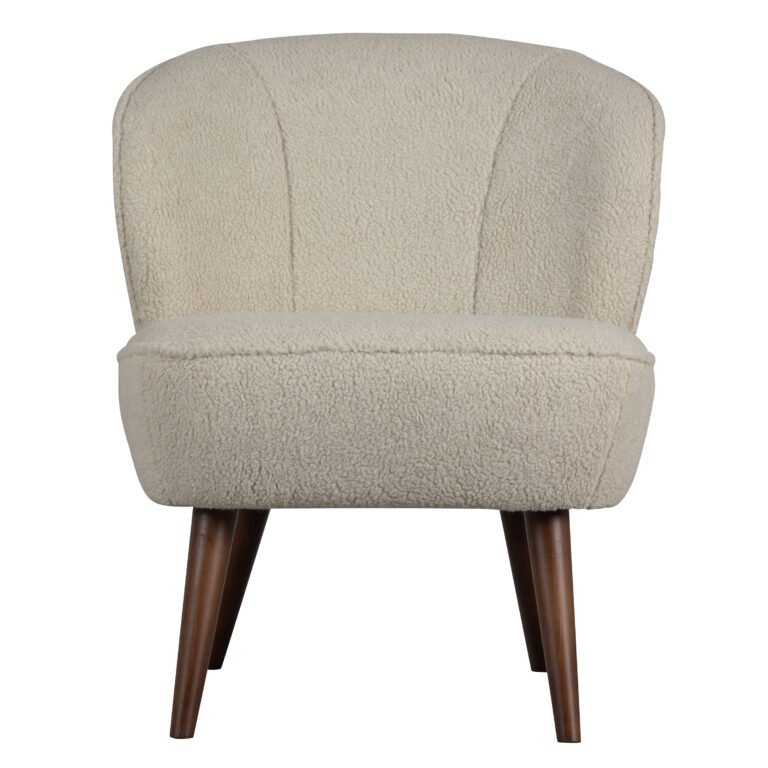 WOOOD Sara lænestol - offwhite polyester bamsestof og træ