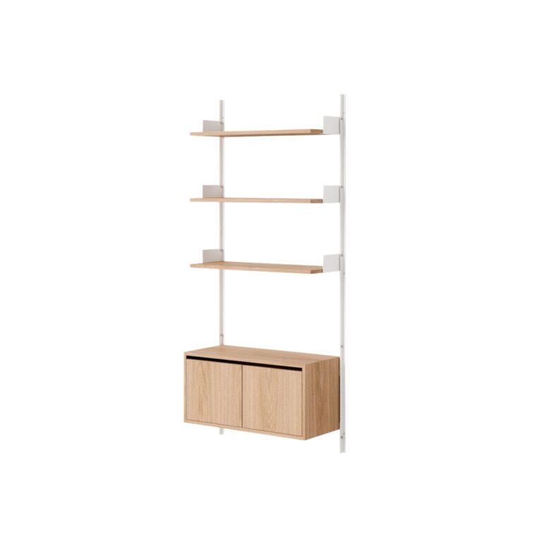 Wall Shelf 1900 Reol Med Døre Lav Eg