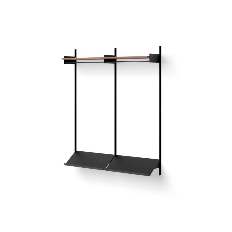 Wardrobe Reol 2 Valnød/Sort