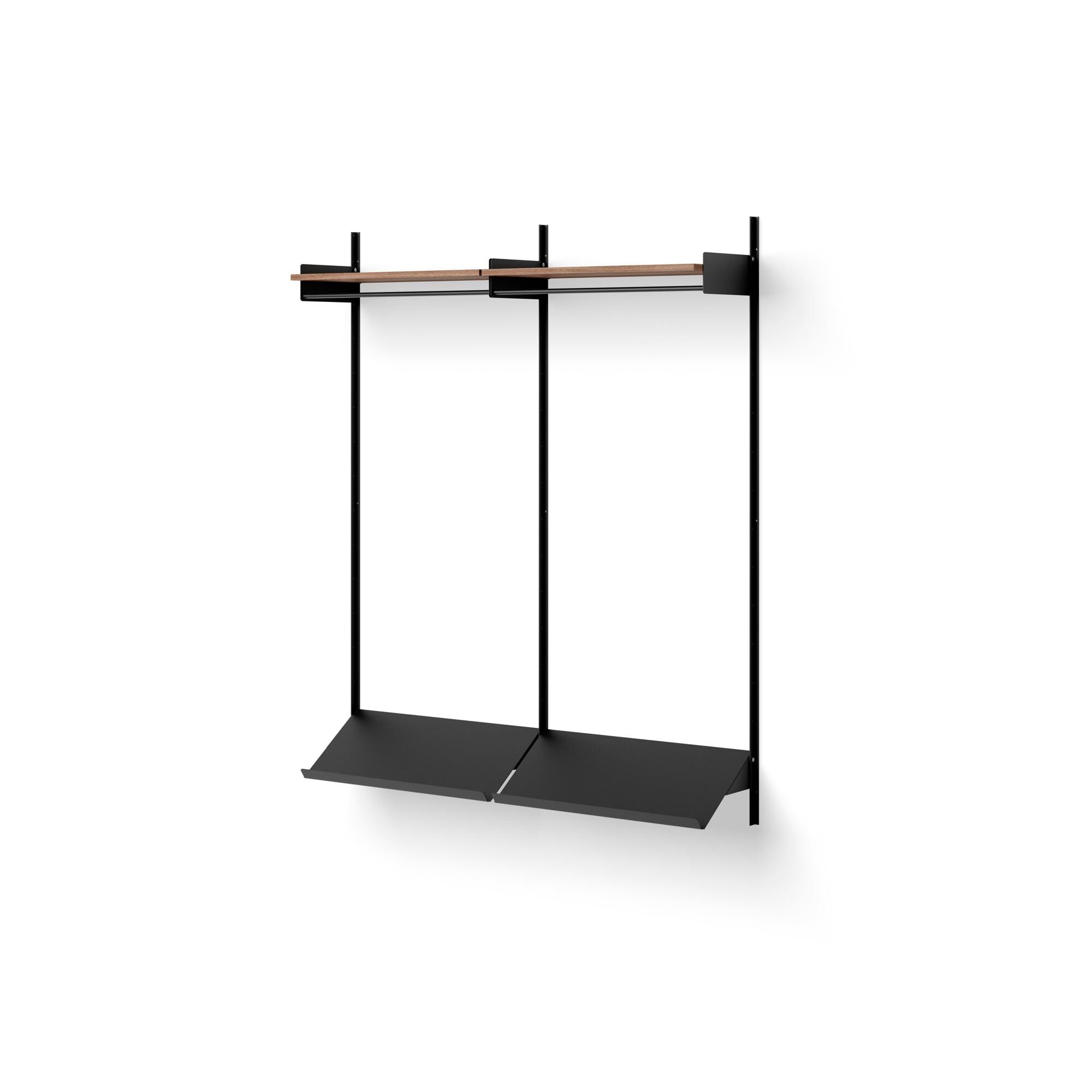Wardrobe Reol 2 Valnød/Sort
