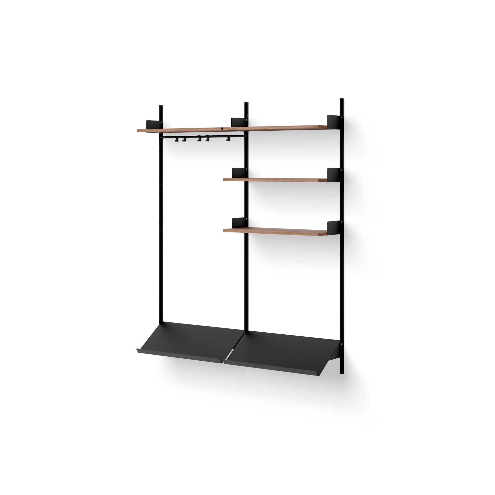 Wardrobe Reol 3 Valnød/Sort