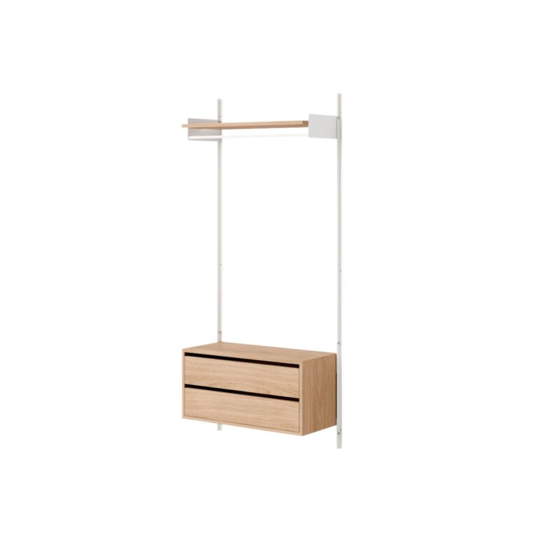 Wardrobe Shelf 1 Reol Med Skuffer Eg