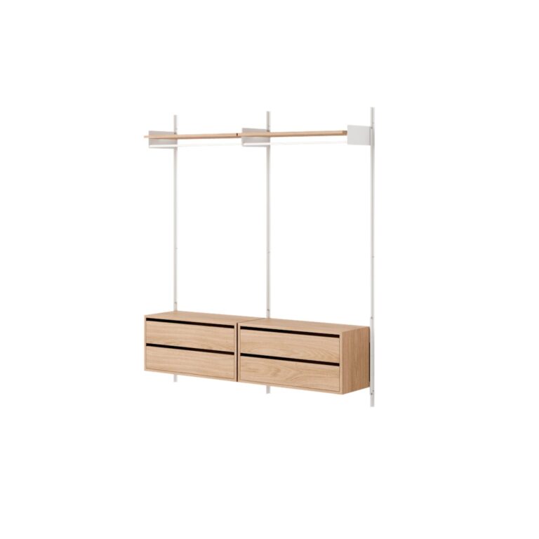 Wardrobe Shelf 2 Reol Med Skuffer Eg