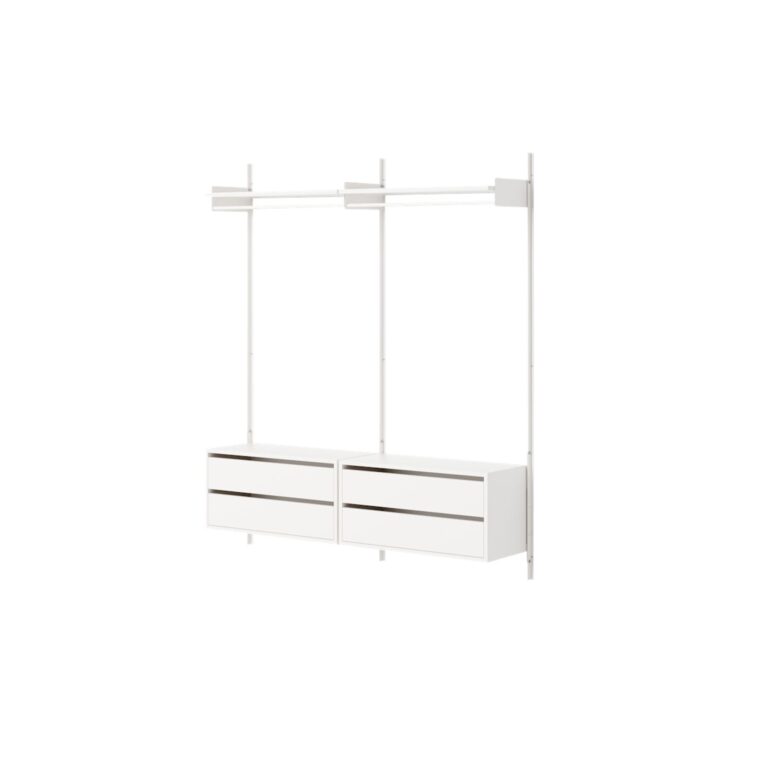 Wardrobe Shelf 2 Reol Med Skuffer Hvid