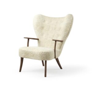 Warm Nordic Pragh Lænestol Sheepskin Off White/Røget Oileret Eg