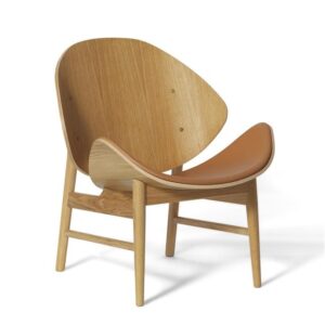 Warm Nordic The Orange Lænestol med Sædepolstring Cognac/Egetræ