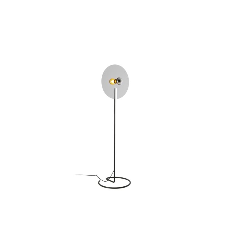 Wever & Ducré MIRRO 2.0 Gulvlampe Mat Sort/Glossy Aluminium
