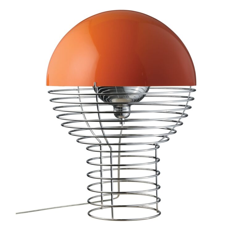 Wire Bordlampe Ø40 Krom/Orange