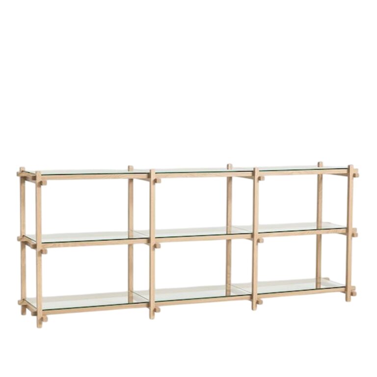 Woody Shelving 2.0 Reol Lav Almond White/Glas
