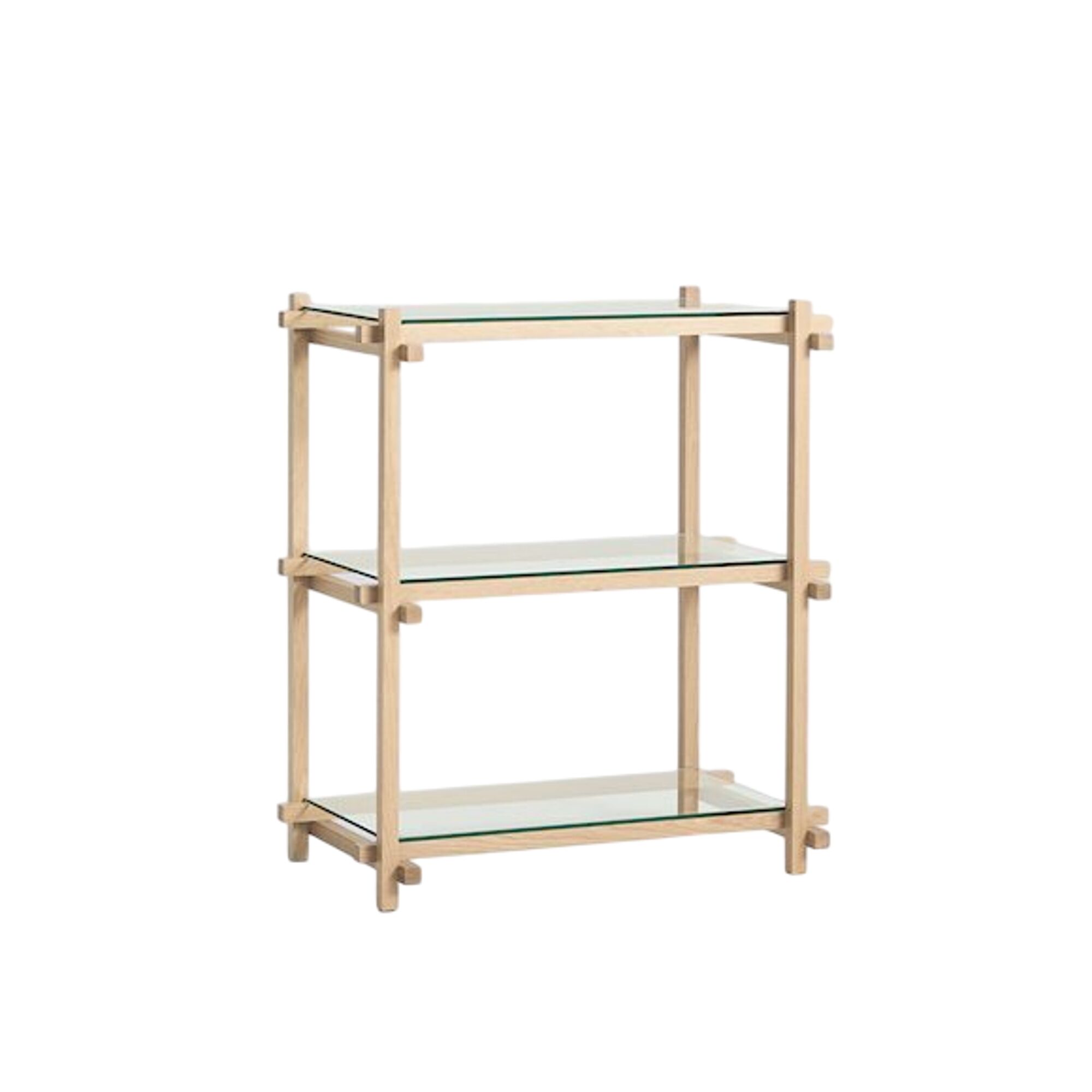 Woody Shelving 2.0 Reol Lille Almond White/Glas