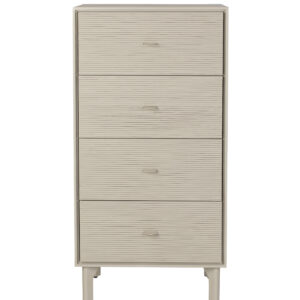 ZUIVER Morning kommode, m. 4 skuffer - grå rattan/MDF/akacietræ